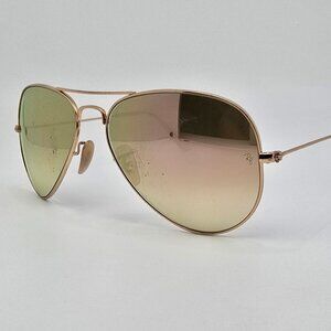 Ray-Ban RB3025 112/Z2 Gold Frame Copper Pink Flash Mirror Lens Sunglasses Italy